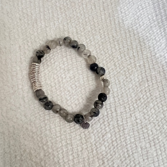 TATEOSSIAN‎ Grey & Black Beaded Bracelet Elasticated - Picture 2 of 7